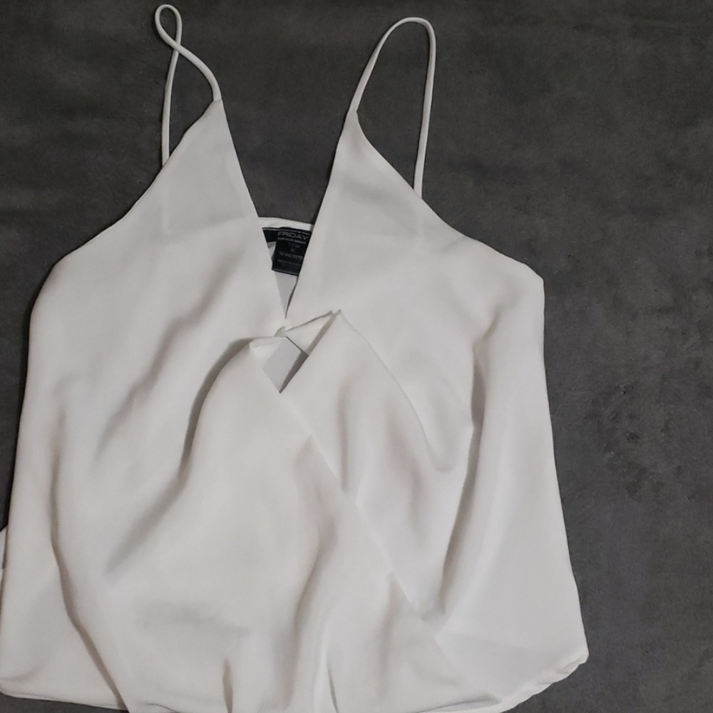 NWOT Friday Sheer Top with slit